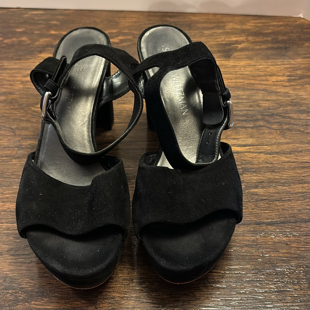 " Stuart Weitzman Suede Platform Sandals Size: 7m - image 2